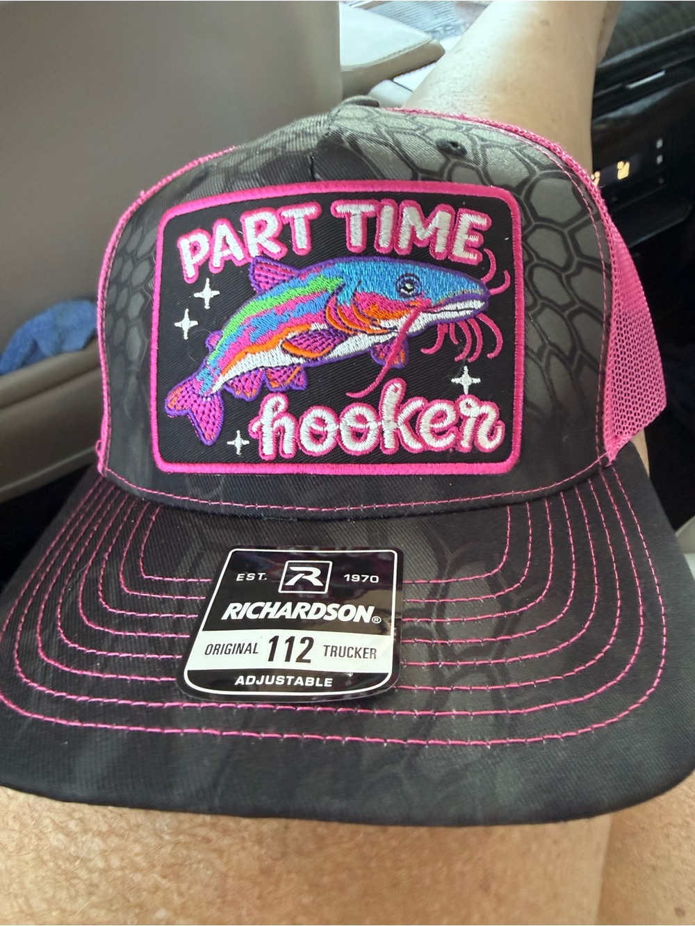 Richardson Black & Pink 'Part Time Hooker' Trucker Hat